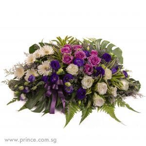 Eternal Memory Condolence Flowers - Eternal Memory Coffin Top - Princeโs Flower Shop