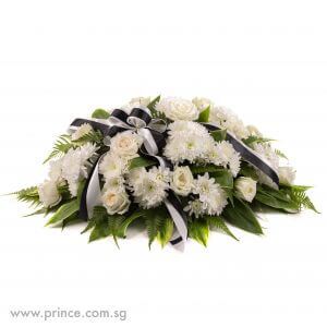 Tribute Condolence Flower Delivery Singapore - Tribute Coffin Top - Princeโs Flower Shop