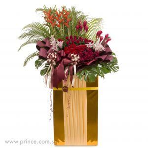 Lucky Blossoms – Congratulatory Flower Stand Top Opening Floral Stand - Lucky Blossomsโ Prince Flower Shop