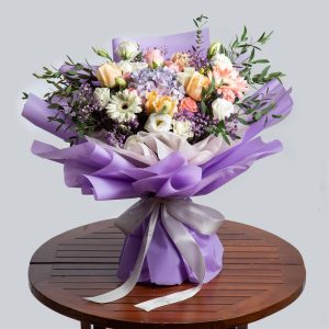 Botanique Treasure Bright Hydrangeas Bouquets in Singapore - Morado โ Prince Flower Shop