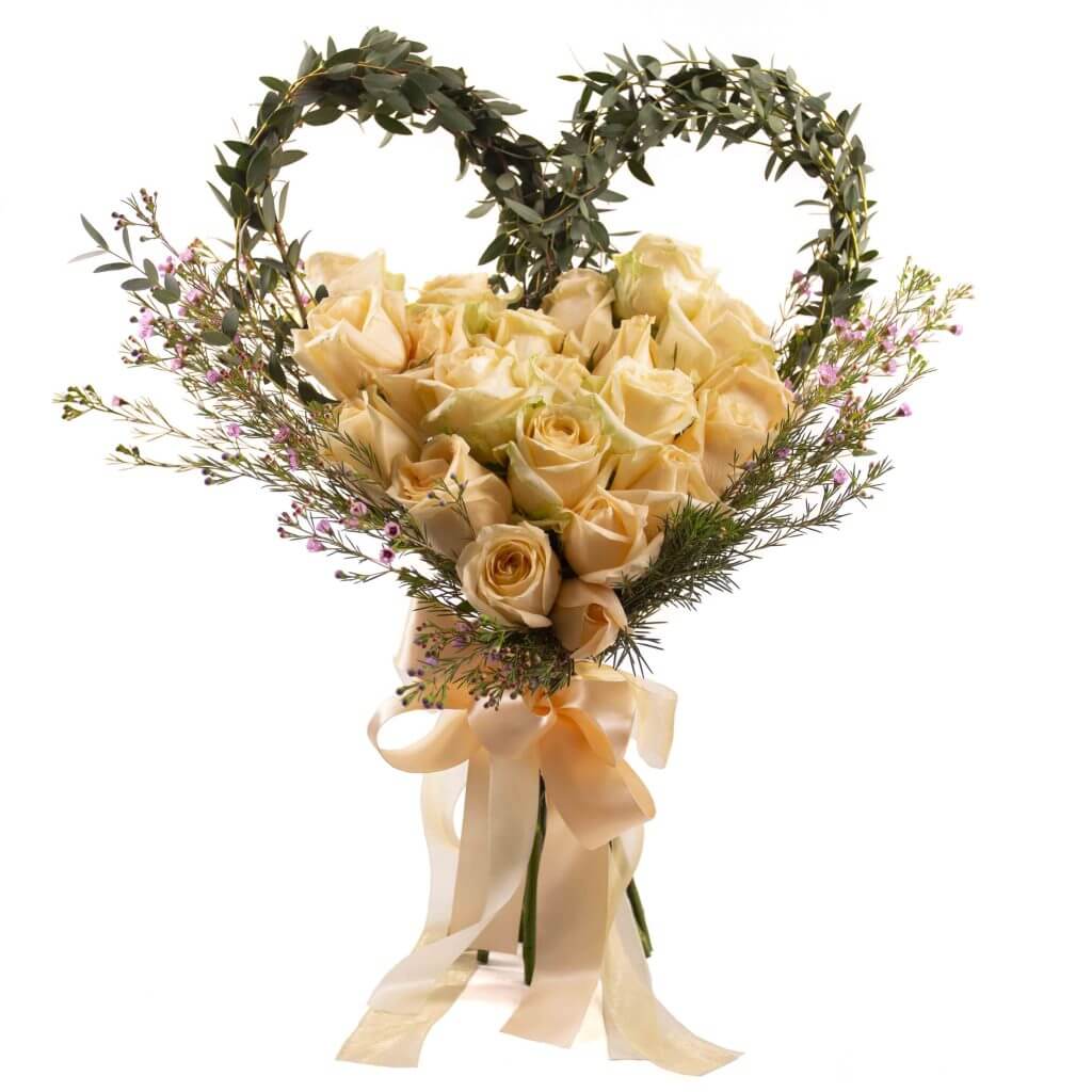 Lovely Wedding Rose Bouquet - A Heart of Love– Prince Flower Shop