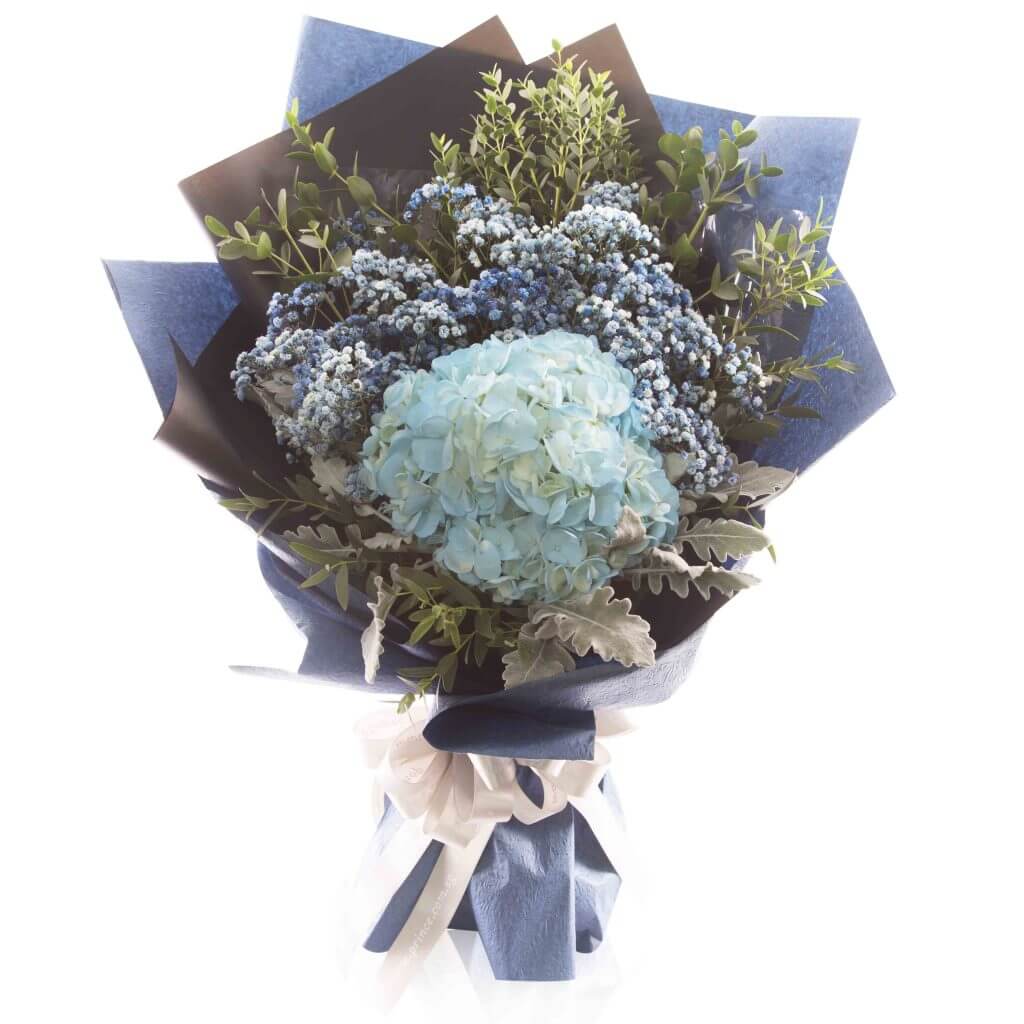 Lovely Hydrangeas Bouquets in Singapore - Blue and Beautiful– Prince Flower Shop