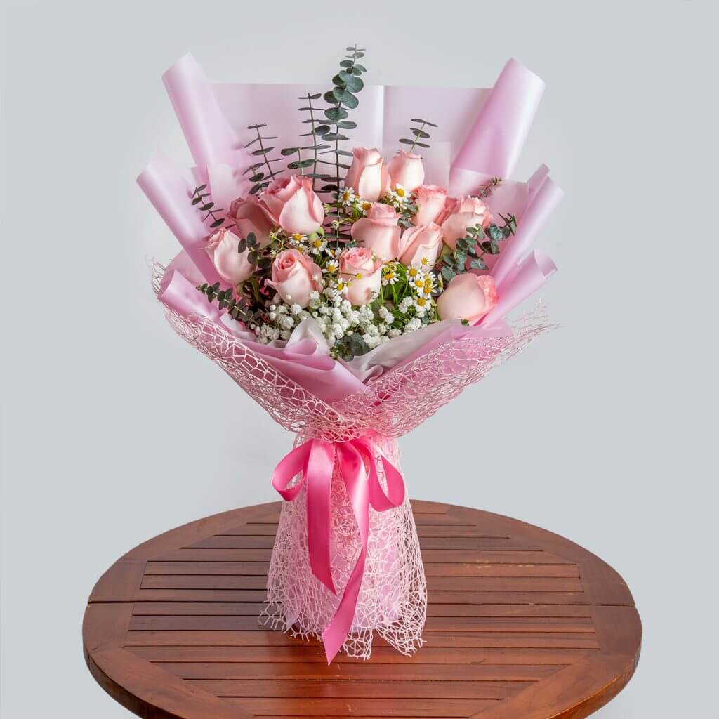 Ultimate Pink Rose Bouquet - Cute pink rose bouquet – Prince Flower Shop