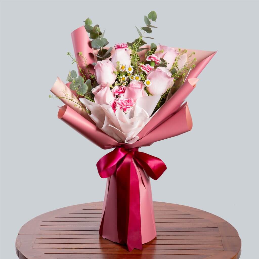Gorgeous Pink Rose Bouquet - I Love You Mum– Prince Flower Shop