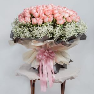 Speedy Pink Rose Bouquet Delivery in Singapore - 99 Eternal Love Rose Bouquet– Prince Flower Shop