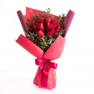 Red Rose Flower Bouquet – Proudly in Love- Prince Flower Shop
