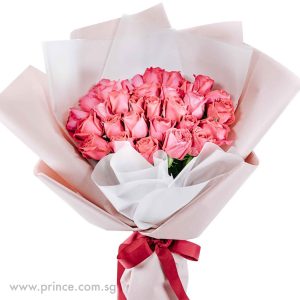 Pink Rose Bouquet Delivery in Singapore - Be Mine Forever– Prince Flower Shop