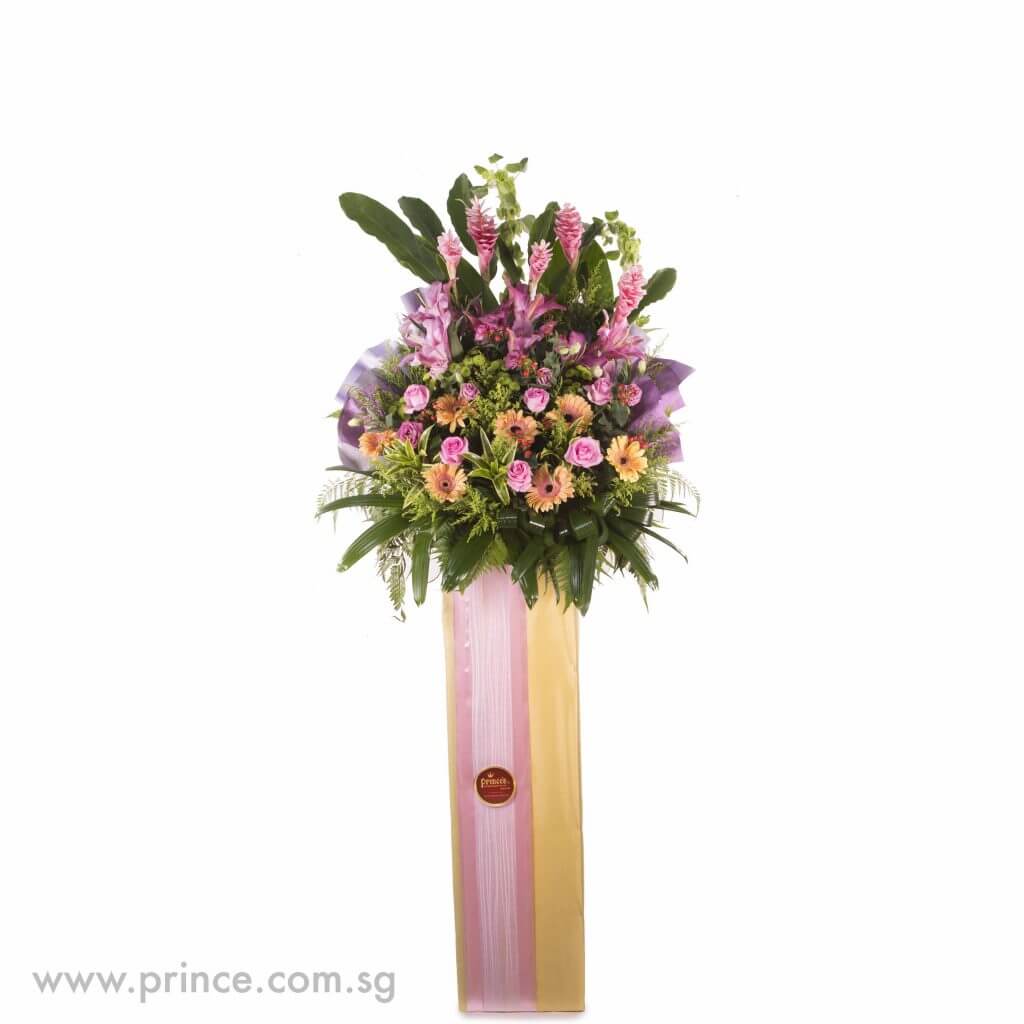 Vibrant Congratulatory Flower Stand in Singapore - Colours of Harmony– Prince Flower Shop