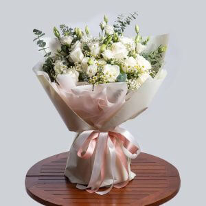 Forgiving White Rose Bouquet