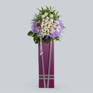 Unique Funeral Wreath in Singapore – Purple Heartfelt Wreath – Prince Flower Shop