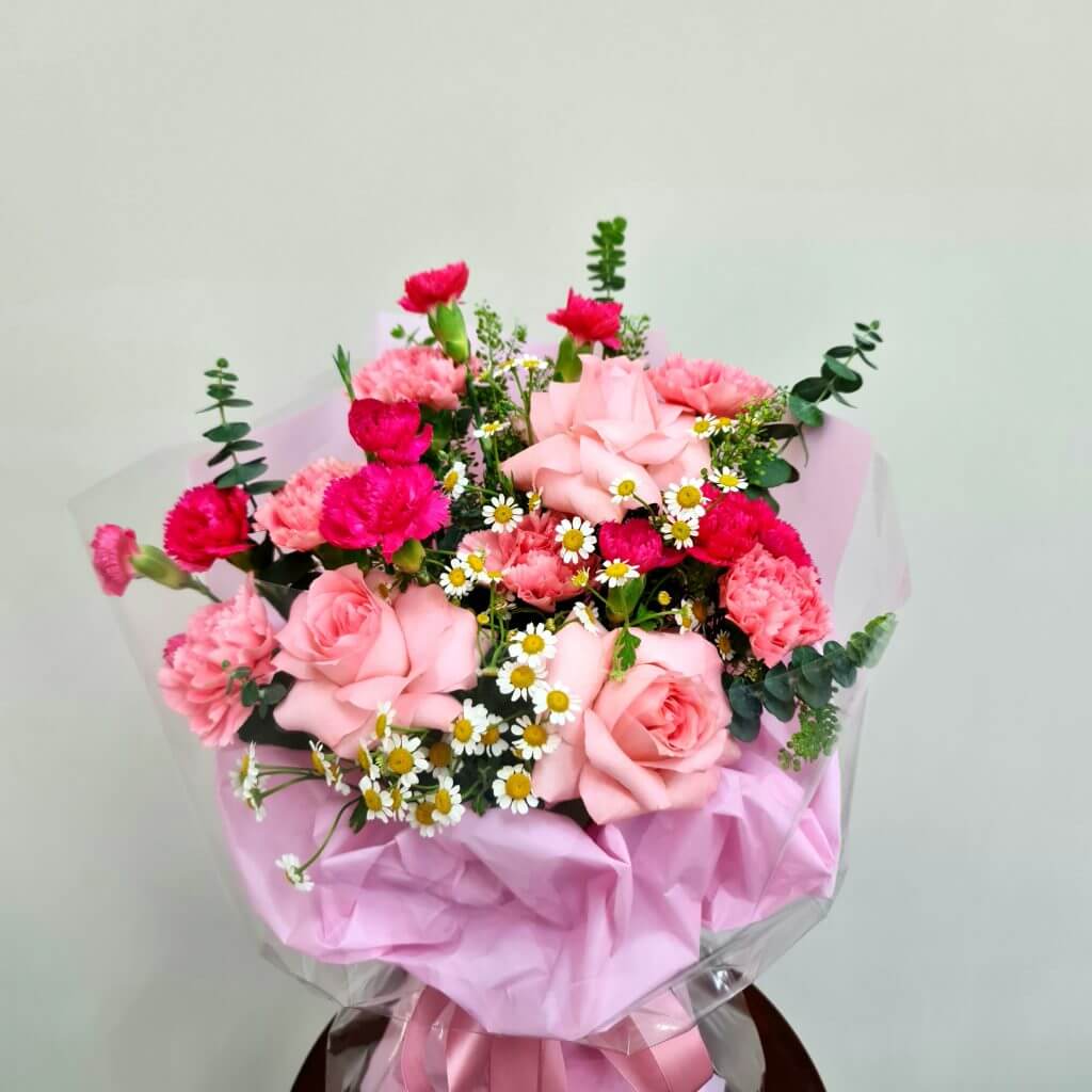 Pink Rose Bouquet - Spring Garden Bouquet - Prince’s Flower Shop