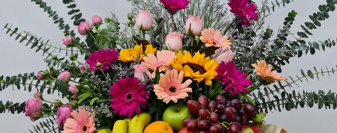 Get Well Soon Tropical Fruit & Flower Basket