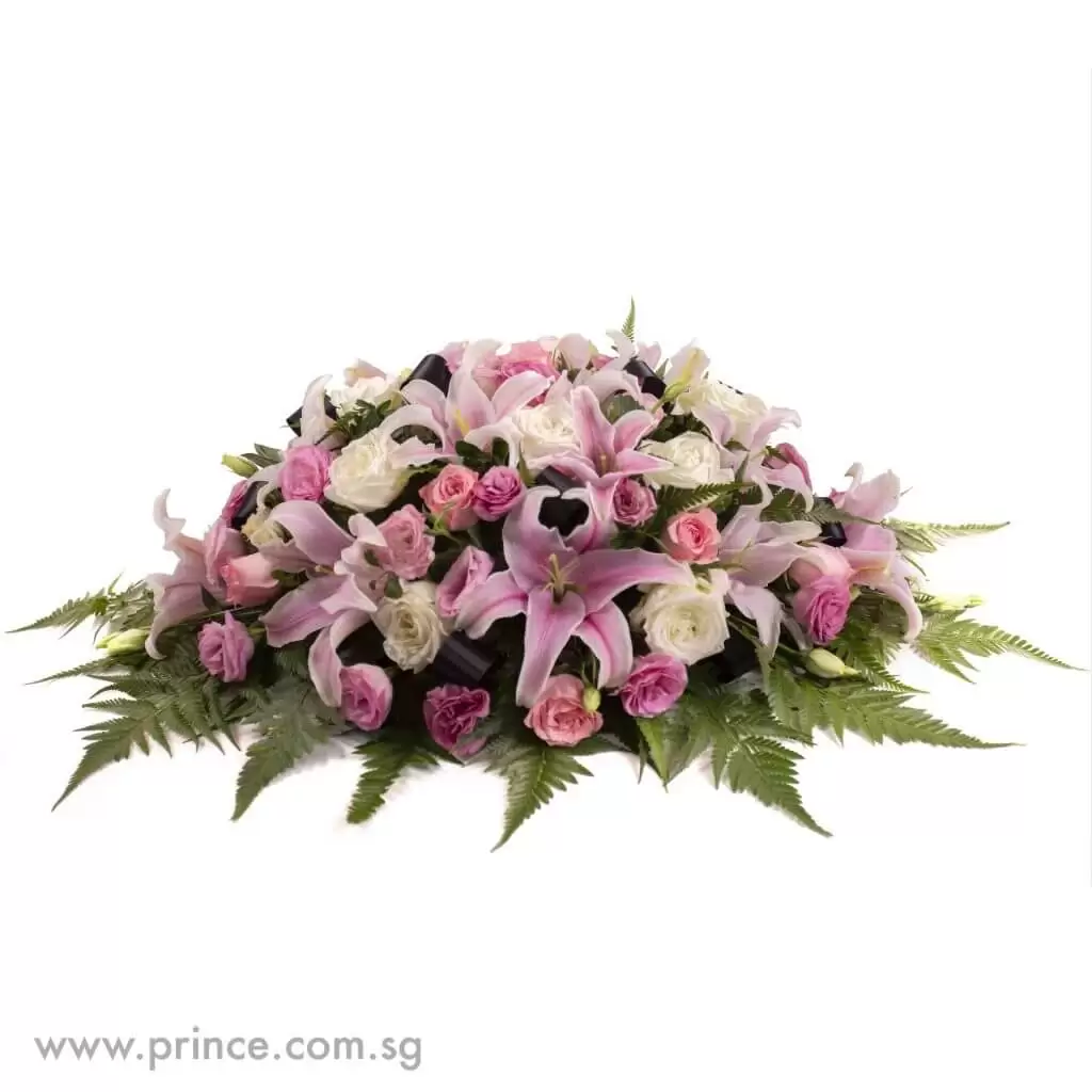Condolence Flowers - Home’s Eternal Warmth Coffin Top - Prince’s Flower Shop